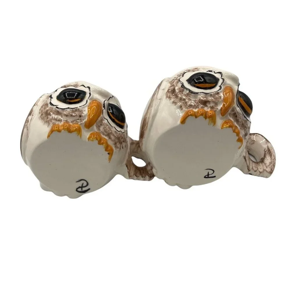 VTG Anthropomorphic Owl 2 Piece Ceramic Mug Set 8 oz Wing Shaped Handle … - Picture 5 of 6